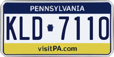 PA license plate KLD7110