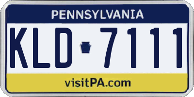 PA license plate KLD7111
