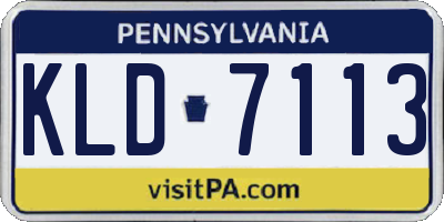 PA license plate KLD7113