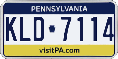 PA license plate KLD7114