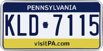 PA license plate KLD7115