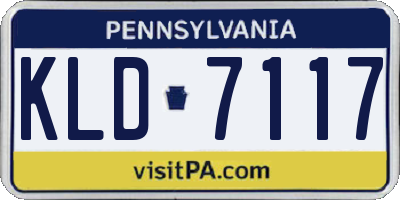 PA license plate KLD7117