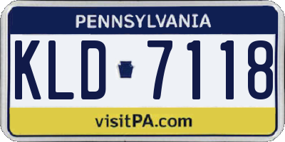 PA license plate KLD7118