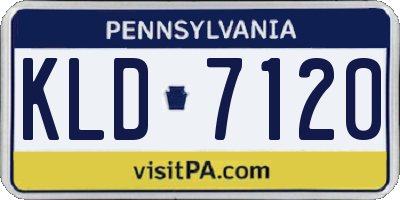 PA license plate KLD7120