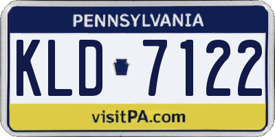 PA license plate KLD7122