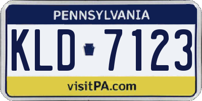 PA license plate KLD7123