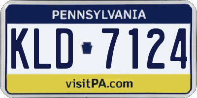 PA license plate KLD7124