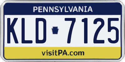 PA license plate KLD7125