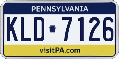 PA license plate KLD7126