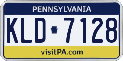 PA license plate KLD7128