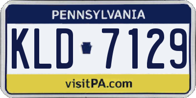 PA license plate KLD7129