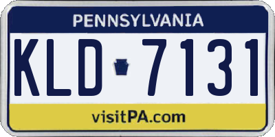 PA license plate KLD7131