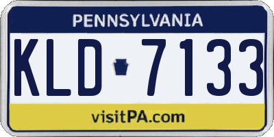 PA license plate KLD7133