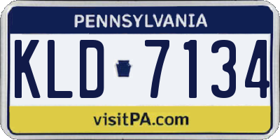 PA license plate KLD7134