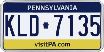 PA license plate KLD7135