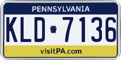 PA license plate KLD7136