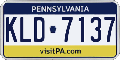 PA license plate KLD7137
