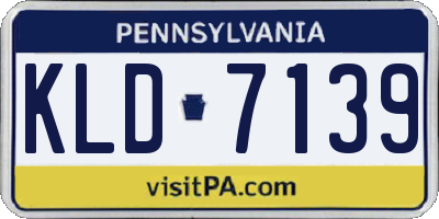 PA license plate KLD7139