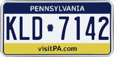 PA license plate KLD7142