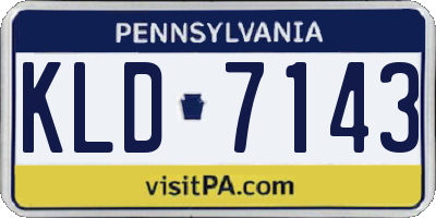 PA license plate KLD7143
