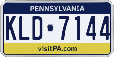PA license plate KLD7144