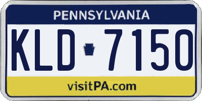 PA license plate KLD7150