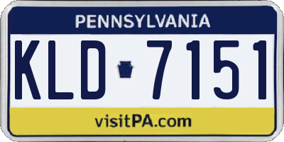 PA license plate KLD7151