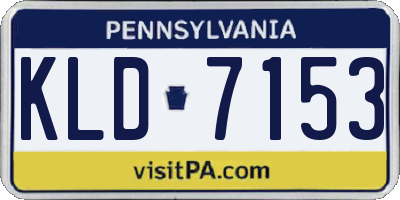 PA license plate KLD7153