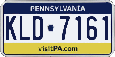PA license plate KLD7161