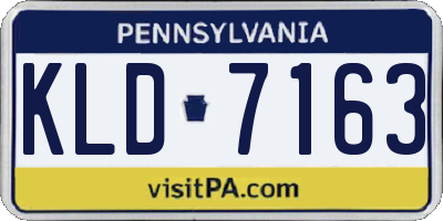 PA license plate KLD7163