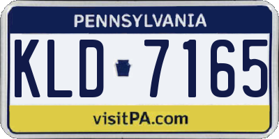 PA license plate KLD7165