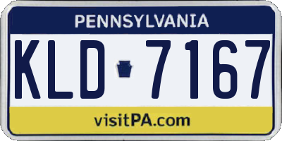 PA license plate KLD7167