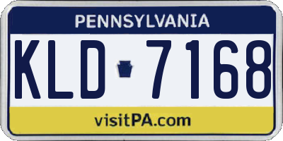 PA license plate KLD7168