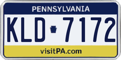 PA license plate KLD7172