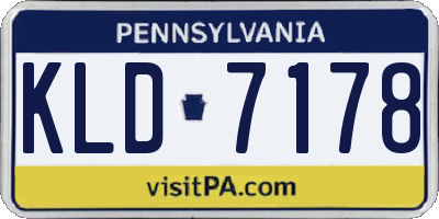 PA license plate KLD7178