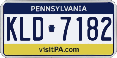 PA license plate KLD7182