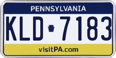 PA license plate KLD7183