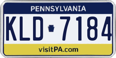 PA license plate KLD7184