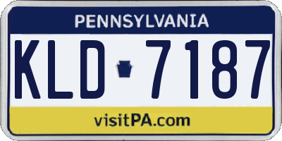 PA license plate KLD7187