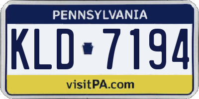 PA license plate KLD7194