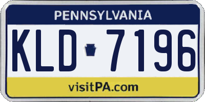 PA license plate KLD7196