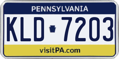 PA license plate KLD7203