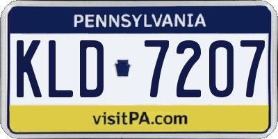 PA license plate KLD7207