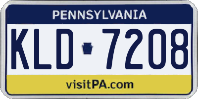 PA license plate KLD7208