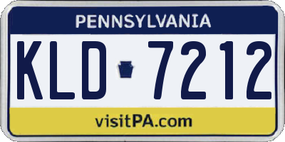 PA license plate KLD7212