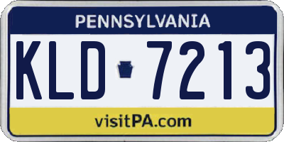 PA license plate KLD7213