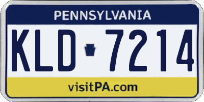PA license plate KLD7214