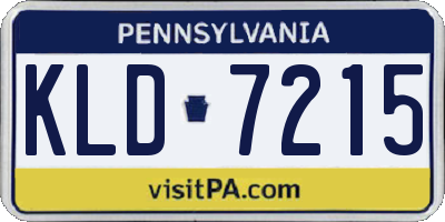 PA license plate KLD7215