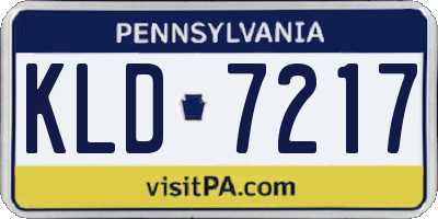 PA license plate KLD7217