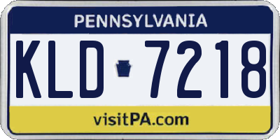 PA license plate KLD7218
